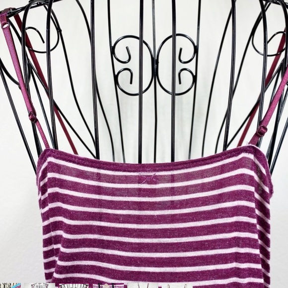 Free People Floral Striped Embroidered Tank Top Purple Pink Size Small NWOT - Picture 5 of 8